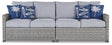 Furniture City Houma - Ashley Furniture - Naples Beach Outdoor Right and Left-arm Facing Loveseat with Cushion (Set of 2) - RAF/LAF Loveseat w/CUSH (Set of 2) / Light Gray - P439-854