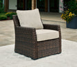 Furniture City Houma - Ashley Furniture - Brook Ranch Outdoor Lounge Chair with Cushion - Lounge Chair w/Cushion (1/CN) / Brown - P465-820