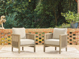 Furniture City Houma - Ashley Furniture - Spooners Cove Outdoor Lounge Chair with Cushion (Set of 2) - Lounge Chair w/Cushion (Set of 2) - PCP469-820