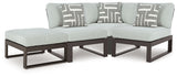Furniture City Houma - Ashley Furniture - Beachloft 4-Piece Outdoor Sectional - 4-Piece Outdoor Sectional / Black/Gray - P490P7