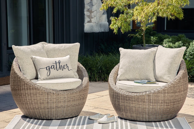 Furniture City Houma - Ashley Furniture - Danson Swivel Lounge with Cushion (Set of 2) - Swivel Lounge w/Cushion (Set of 2) / Beige - P505-821