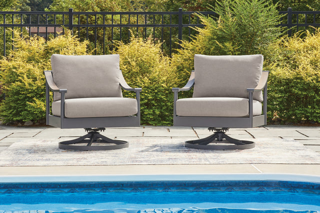 Furniture City Houma - Ashley Furniture - Ocean Beach Outdoor Swivel Lounge with Cushion - Swivel Lounge w/ Cushion - PCP510-821