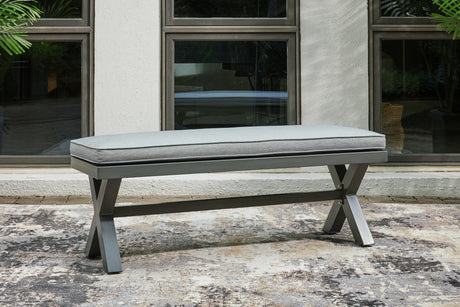 Furniture City Houma - Ashley Furniture - Elite Park Outdoor Bench with Cushion - Bench with Cushion / Gray - P518-600