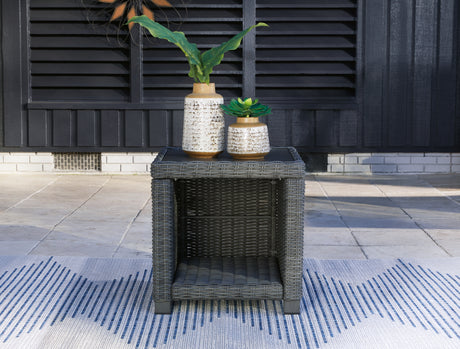 Furniture City Houma - Ashley Furniture - Elite Park Outdoor End Table - Square End Table / Gray - P518-702