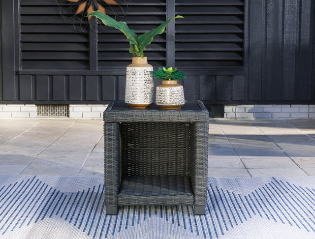 Furniture City Houma - Ashley Furniture - Elite Park Outdoor End Table - Square End Table / Gray - P518-702