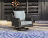 Furniture City Houma - Ashley Furniture - Elite Park Outdoor Swivel Lounge with Cushion - Swivel Lounge w/ Cushion / Gray - P518-821