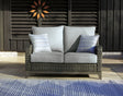 Furniture City Houma - Ashley Furniture - Elite Park Outdoor Loveseat with Cushion - Loveseat w/Cushion / Gray - P518-835