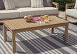 Furniture City Houma - Ashley Furniture - Hallow Creek Outdoor Coffee Table - Rectangular Cocktail Table / Driftwood - P560-701