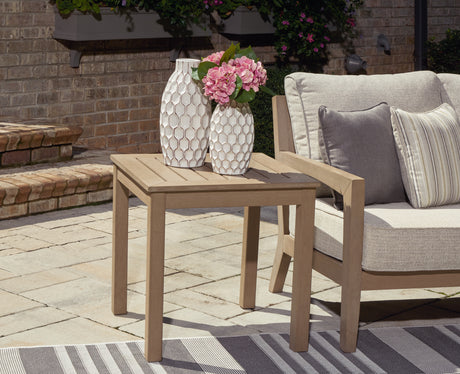 Furniture City Houma - Ashley Furniture - Hallow Creek Outdoor End Table - Square End Table / Driftwood - P560-702