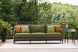 Furniture City Houma - Ashley Furniture - Horizon Hall Outdoor Sofa with Cushion - Sofa with Cushion / Brown/Green - P572-838
