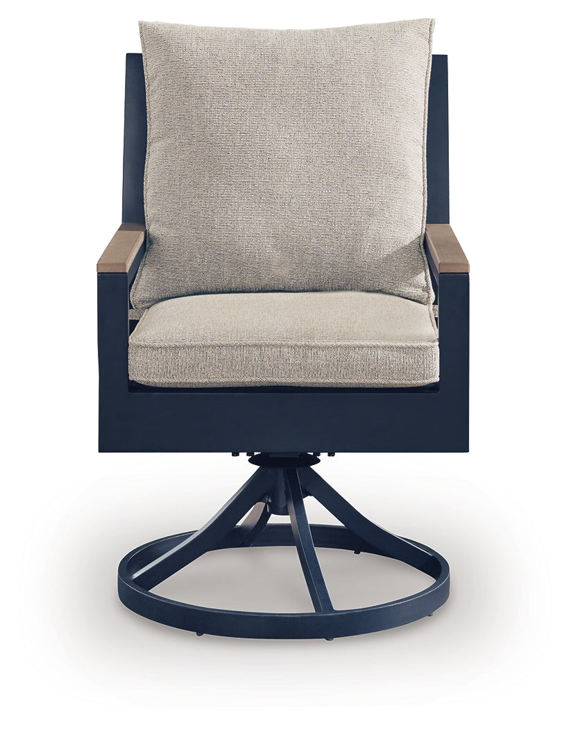 East Beach Outdoor Swivel Chair with Cushion (Set of 2)