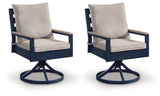 East Beach Outdoor Swivel Chair with Cushion (Set of 2)