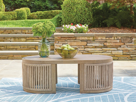 Furniture City Houma - Ashley Furniture - Serena Shores Outdoor - Rectangular Cocktail Table / Beige - PCP604-701