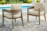 Furniture City Houma - Ashley Furniture - Serene Bay Outdoor - Arm Chair With Cushion (Set of 2) / Dark Brown/White - P671-601A