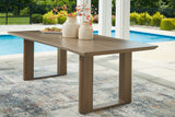 Furniture City Houma - Ashley Furniture - Serene Bay Outdoor - RECT Dining Table w/UMB OPT / Dark Brown - P671-625