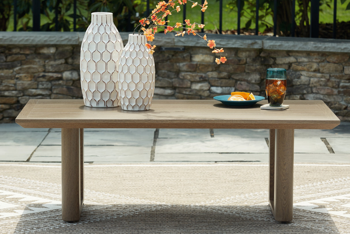 Furniture City Houma - Ashley Furniture - Serene Bay Outdoor - Rectangular Cocktail Table / Dark Brown - P671-701