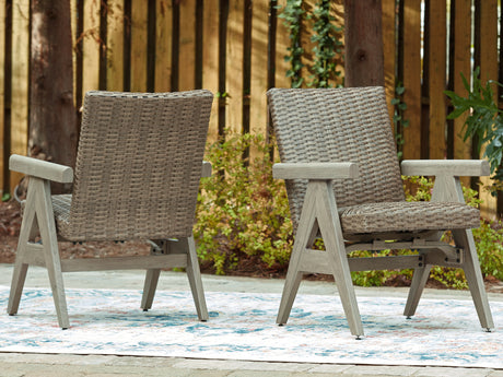 Furniture City Houma - Ashley Furniture - Cliff Trails Outdoor Rocking Arm Chair (Set of 2) - Rocking Arm Chair (Set of 2) / Beige - PCP690-602A