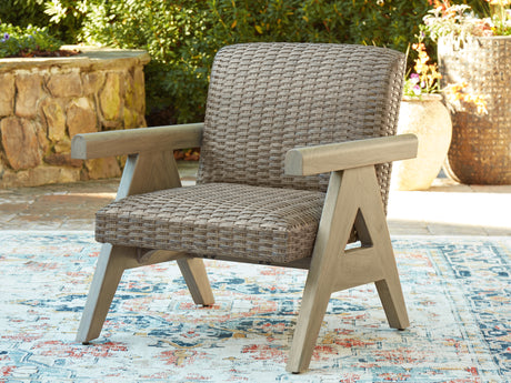 Furniture City Houma - Ashley Furniture - Cliff Trails Outdoor Rocking Lounge Chair - Rocking Lounge Chair / Beige - PCP690-821