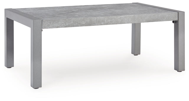 Furniture City Houma - Ashley Furniture - Hurley Park Outdoor Coffee Table - Rectangular Cocktail Table / Gray - PCP695-701
