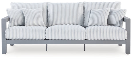 Furniture City Houma - Ashley Furniture - Hurley Park Outdoor Sofa with Cushion - Sofa with Cushion / Gray - PCP695-838