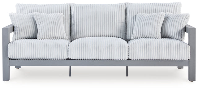 Furniture City Houma - Ashley Furniture - Hurley Park Outdoor Sofa with Cushion - Sofa with Cushion / Gray - PCP695-838