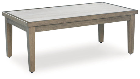 Furniture City Houma - Ashley Furniture - Rainier Ranch Outdoor - Round Fire Pit Table / Beige - P701-776