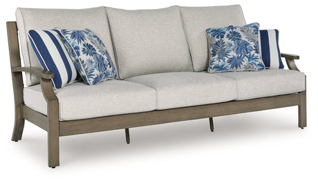 Furniture City Houma - Ashley Furniture - Rainier Ranch Outdoor Sofa with Cushion - Sofa with Cushion / Brown/Beige - P701-838