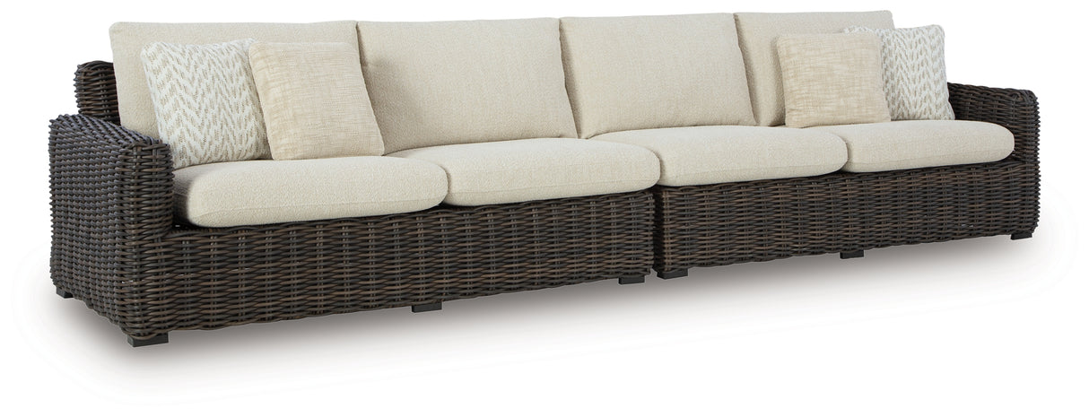 Kimora Outdoor Right and Left-arm Facing Loveseat with Cushion (Set of 2)