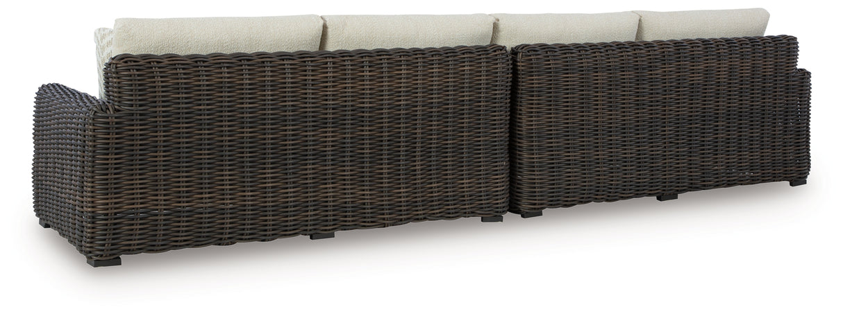 Kimora Outdoor Right and Left-arm Facing Loveseat with Cushion (Set of 2)