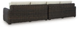 Kimora Outdoor Right and Left-arm Facing Loveseat with Cushion (Set of 2)