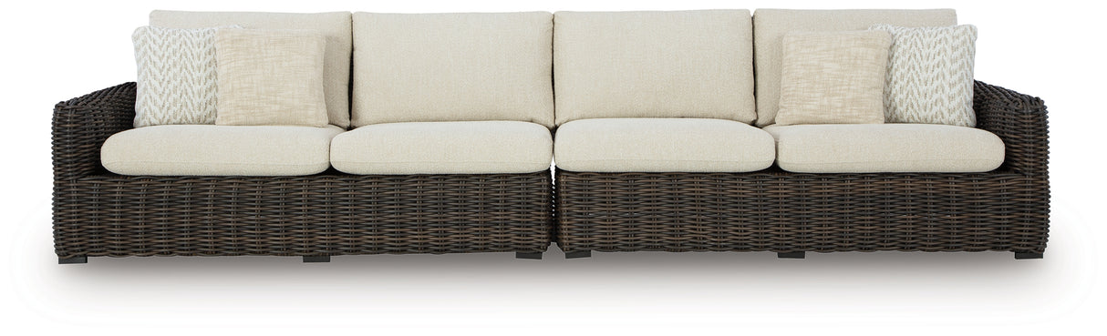 Kimora Outdoor Right and Left-arm Facing Loveseat with Cushion (Set of 2)