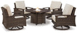 Furniture City Houma - Ashley Furniture - Paradise Trail Outdoor Fire Pit Table with 4 Lounge Chairs - Outdoor Fire Pit Table with 4 Lounge Chairs - P750P7