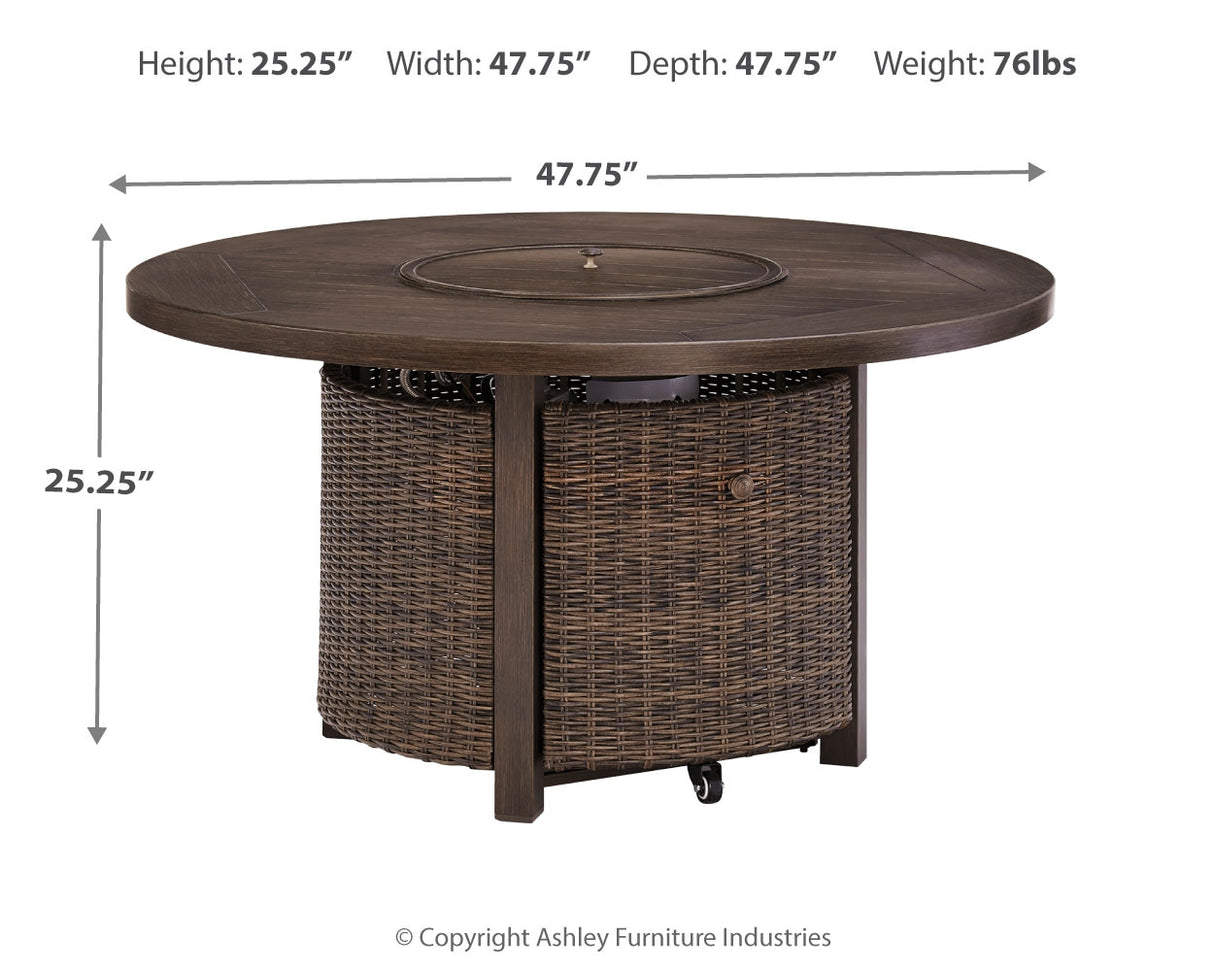 Paradise Trail Outdoor Fire Pit Table with 4 Lounge Chairs