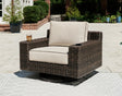 Furniture City Houma - Ashley Furniture - Coastline Bay Outdoor Swivel Lounge with Cushion - Swivel Lounge w/ Cushion / Brown - P784-821