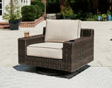 Furniture City Houma - Ashley Furniture - Coastline Bay Outdoor Swivel Lounge with Cushion - Swivel Lounge w/ Cushion / Brown - P784-821