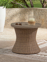 Furniture City Houma - Ashley Furniture - Laguna Heights Outdoor End Table - Round End Table w/UMB OPT - PCP790-706