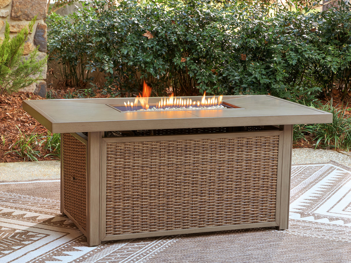 Furniture City Houma - Ashley Furniture - Laguna Heights Outdoor Fire Pit Table - Rectangular Fire Pit Table - PCP790-773