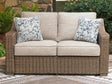 Furniture City Houma - Ashley Furniture - Laguna Heights Outdoor Loveseat with Cushion - Loveseat w/Cushion - PCP790-835