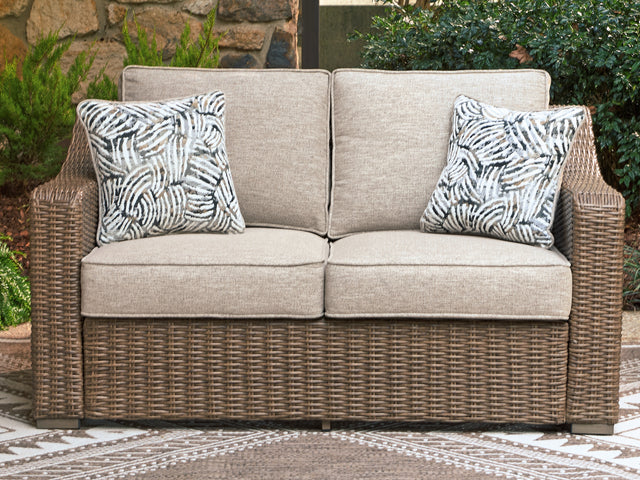 Furniture City Houma - Ashley Furniture - Laguna Heights Outdoor Loveseat with Cushion - Loveseat w/Cushion - PCP790-835