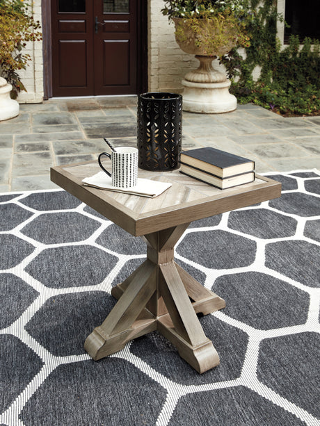 Furniture City Houma - Ashley Furniture - Beachcroft Outdoor End Table - Square End Table / Beige - P791-702