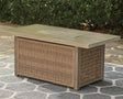 Furniture City Houma - Ashley Furniture - Beachcroft Outdoor Fire Pit Table - Rectangular Fire Pit Table / Black/Light Gray - P792-773