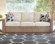 Furniture City Houma - Ashley Furniture - Beachcroft Outdoor Sofa with Cushion - Sofa with Cushion / Beige - P791-838