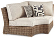 Furniture City Houma - Ashley Furniture - Beachcroft Outdoor Curved Corner Chair with Cushion - Curved Corner Chair w/Cushion / Beige - P791-851