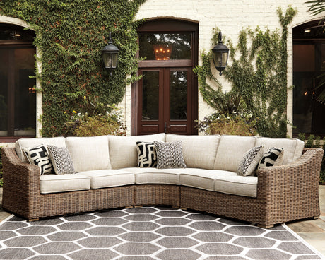 Furniture City Houma - Ashley Furniture - Beachcroft 3-Piece Outdoor Seating Set - 3-Piece Outdoor Seating Set / Beige - P791P6