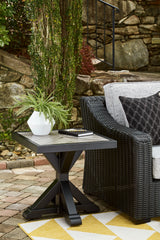 Furniture City Houma - Ashley Furniture - Beachcroft Outdoor End Table - Square End Table / Black/Light Gray - P792-702