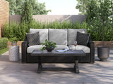Furniture City Houma - Ashley Furniture - Beachcroft Outdoor Sofa with Cushion - Sofa with Cushion / Black/Light Gray - P792-838