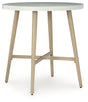 Furniture City Houma - Ashley Furniture - Seton Creek Outdoor Bar Table - Round Bar Table w/UMB OPT / Beige - P798-613