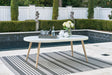 Furniture City Houma - Ashley Furniture - Seton Creek Outdoor Dining Table - Oval Dining Table w/UMB OPT / White - P798-625