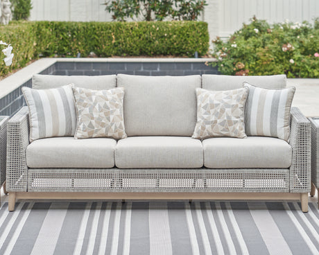 Furniture City Houma - Ashley Furniture - Seton Creek Outdoor Sofa with Cushion - Sofa with Cushion / Gray - P798-838