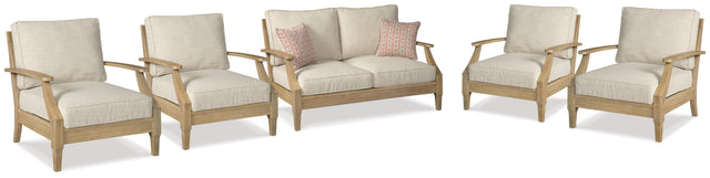 Furniture City Houma - Ashley Furniture - Clare View Outdoor Loveseat and 4 Lounge Chairs - Outdoor Loveseat and 4 Lounge Chairs - P801P9
